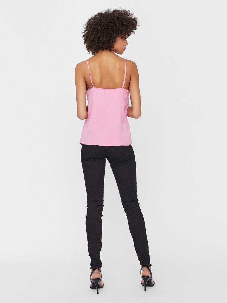Feminine pink lace camisole designed for date nights, layering, and special occasions.