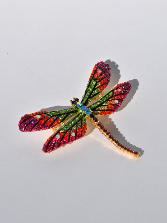 Rainbow Dragonfly Brooch