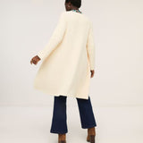 Women's long ivory sweater cardigan perfect for office wear, casual outfits, and layering.