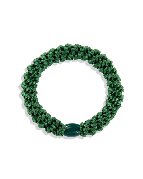 KKNEKKI Forrest Green, a hairband vibrant with energy and life. Green hair tie on a white background.