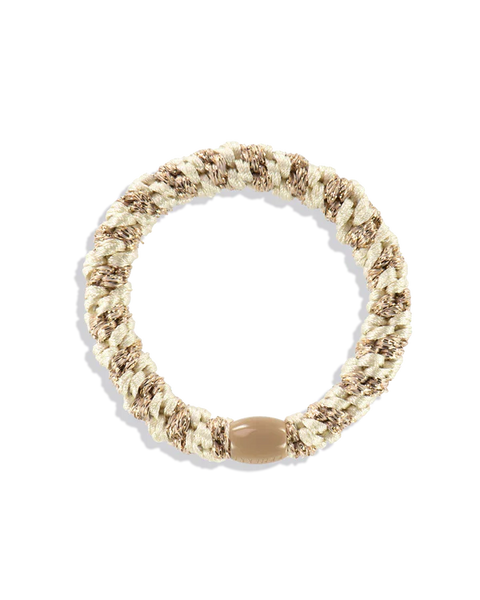 KKNEKKI Ivory-Beige Glitter Stripe, sun-kissed and joyful colors of hairbands and hair ties.