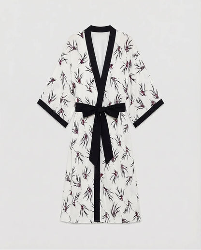 White Print Kimono