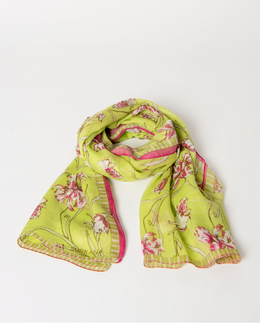 Green Floral Scarf