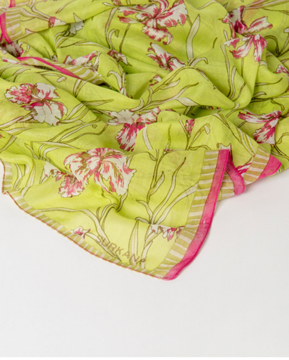 Green Floral Scarf