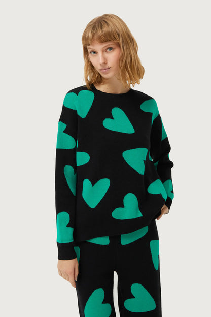 Jacquard Heart Sweater