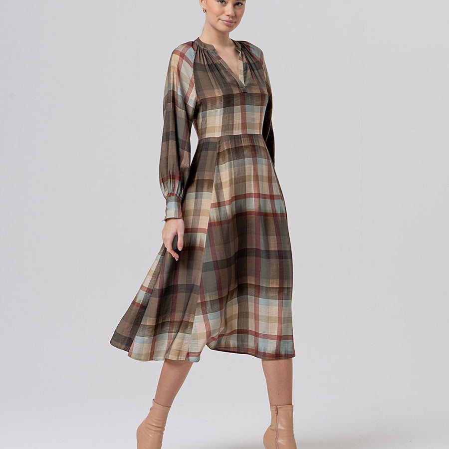 Checked Midi Dress