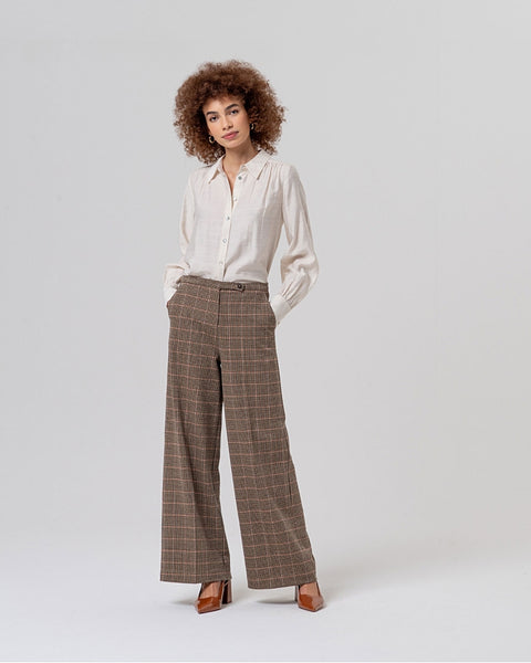 Wide Checked Pants