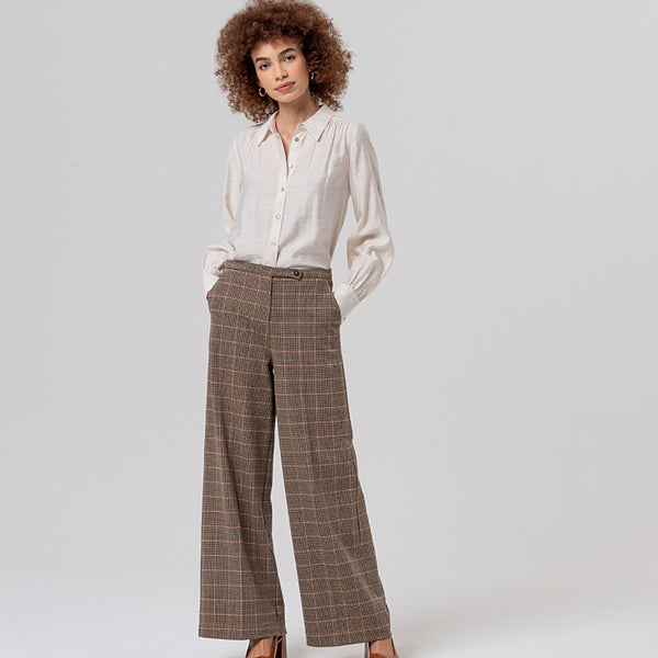 Wide Checked Pants
