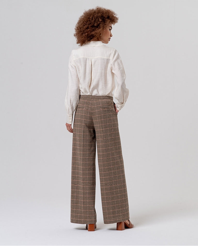 Wide Checked Pants
