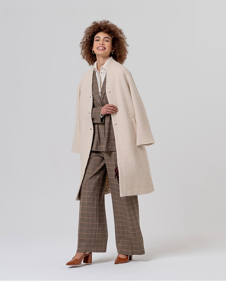 Wide Checked Pants