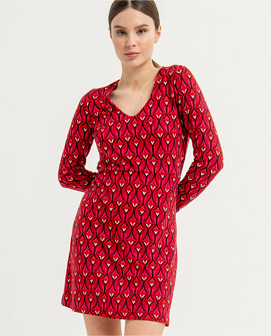 Red Print Dress