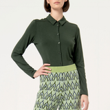Women’s jacquard geometric pants with relaxed tailored silhouette and elevated statement fashion appeal.