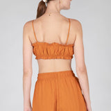Women's summer essentials shorts with smocked waistband and effortless comfort.