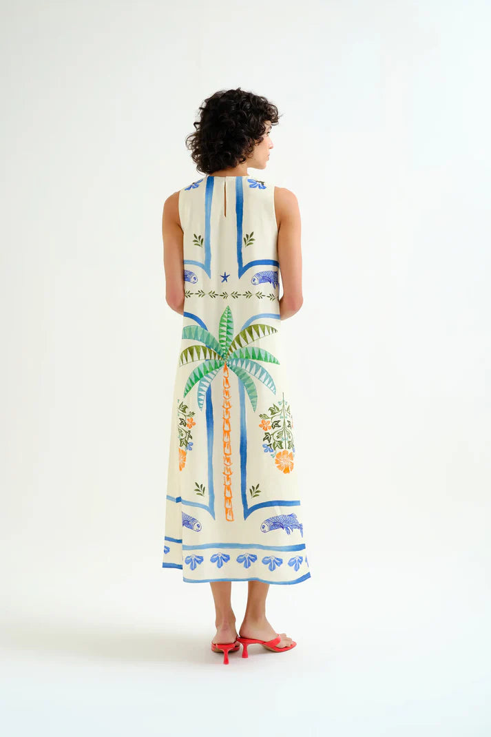 Palm & Mermaid Dress Long