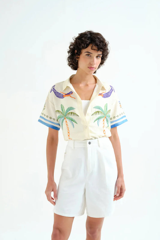 Palm & Mermaid Blouse