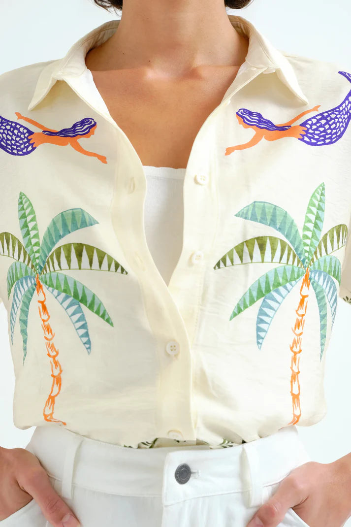 Palm & Mermaid Blouse