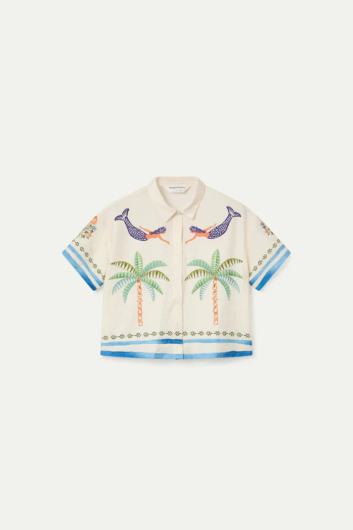 Palm & Mermaid Blouse