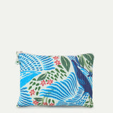 Botanical zip pouch with vibrant rainforest print, quilted texture, and modern travel-friendly design for women's accessories.