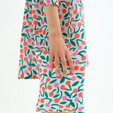 Fruit patterned cotton bag with a cherry print on a white background.