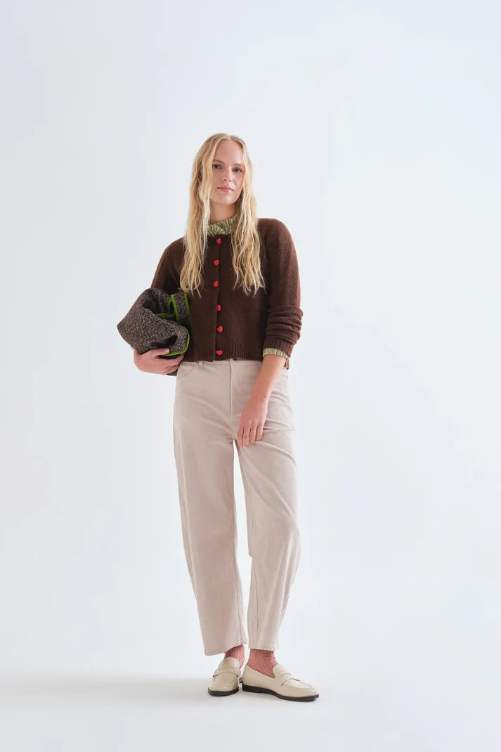 Brown Heart Cardigan