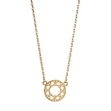 Modern gold geometric dreamcatcher charm necklace perfect for layering, gifting, and everyday wear.
