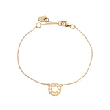 Dainty gold dreamcatcher mandala-inspired bracelet perfect for stacking, gifting, and everyday styling.