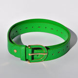 Women's colorful statement belt ideal for cinching dresses and high-waisted pants.
