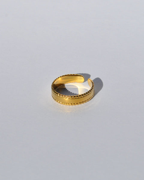 Minimal gold adjustable ring for women featuring modern sculptural design and timeless everyday elegance.