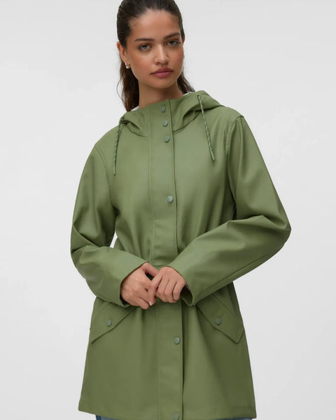 Oil Green Rain Jacket