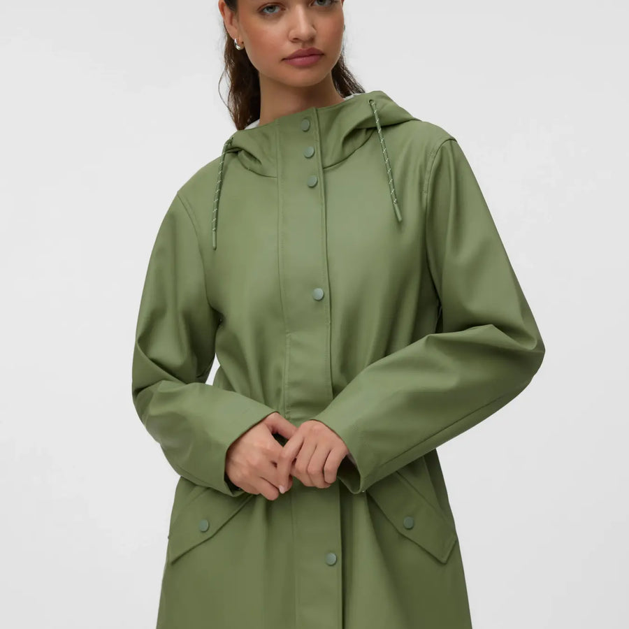 Oil Green Rain Jacket