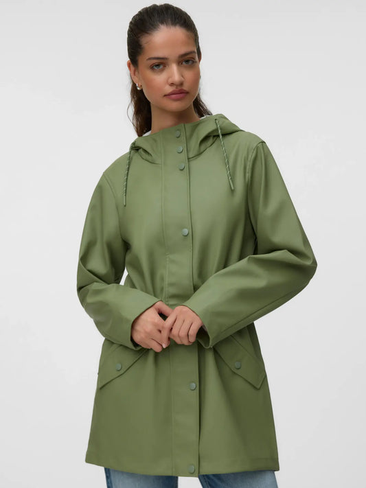 Oil Green Rain Jacket