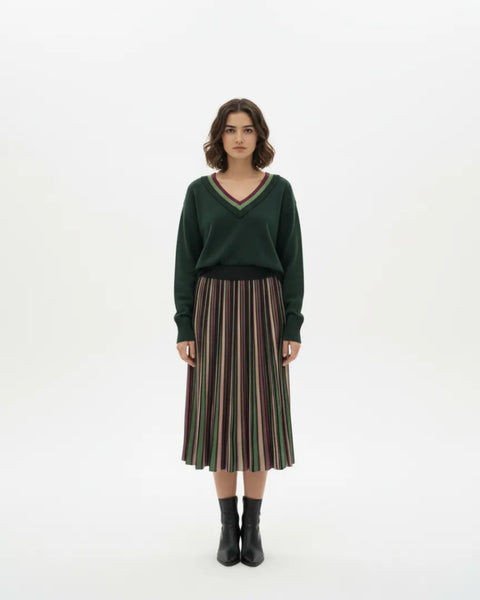Pleated Knitted Skirt