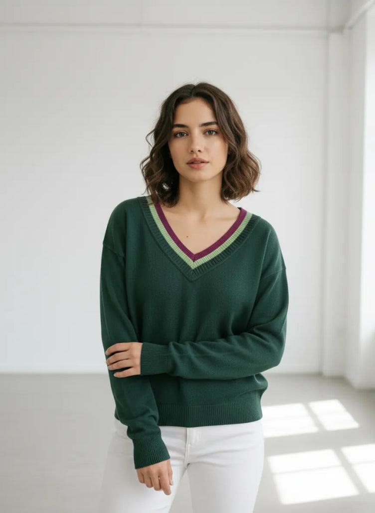 Triple V-Neck Sweater
