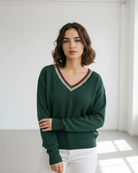 Triple V-Neck Sweater