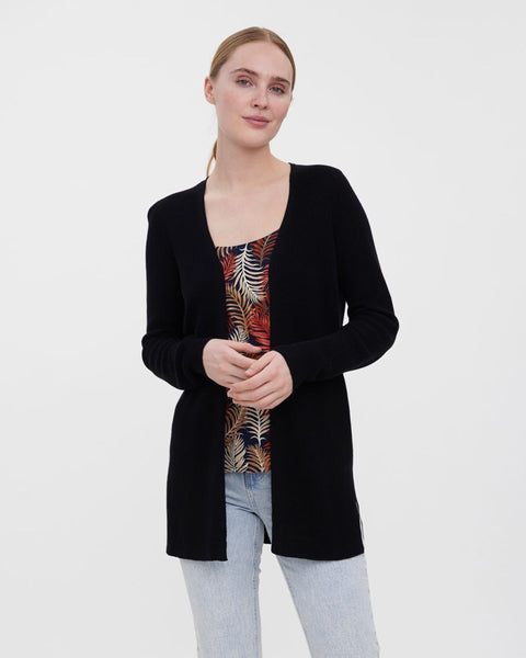 Classic black knit Cardigan layering piece perfect for pairing with tanks, tees, blouses, and dresses.
