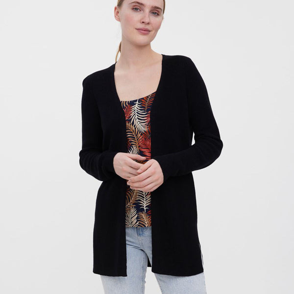 Classic black knit Cardigan layering piece perfect for pairing with tanks, tees, blouses, and dresses.