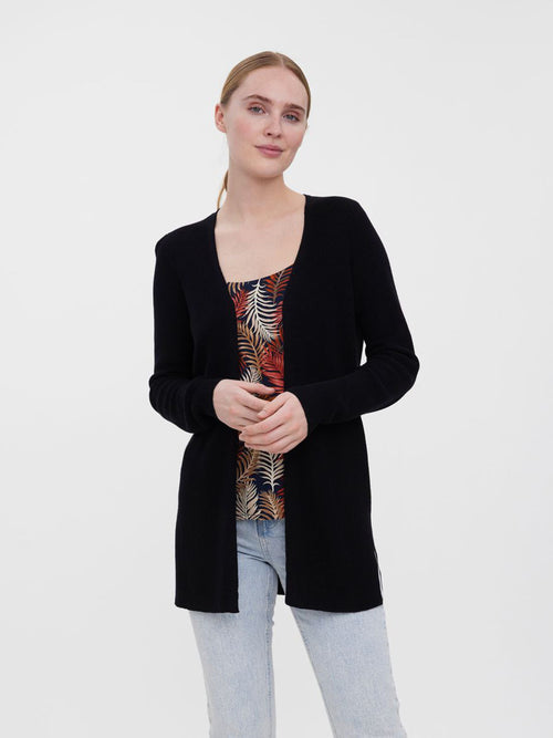 Classic black knit Cardigan layering piece perfect for pairing with tanks, tees, blouses, and dresses.