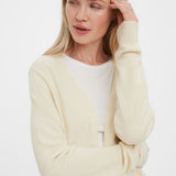 Women's versatile layering cardigan featuring an open front silhouette and cozy knit fabric.