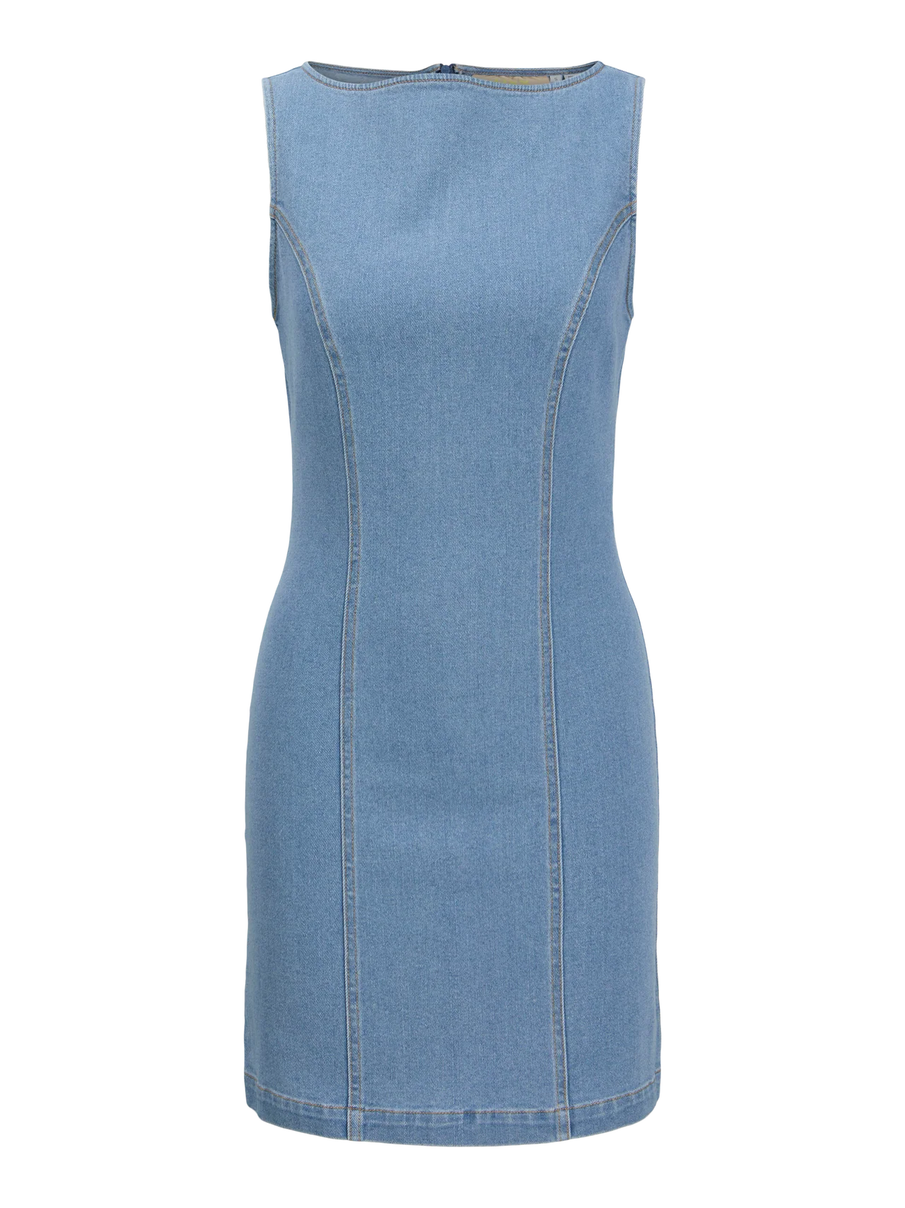 Instagram-worthy fitted denim mini with sleek silhouette and quiet luxury inspired fashion trend.