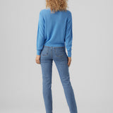 Lightweight blue cardigan sweater perfect for layering and everyday comfort.