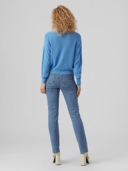 Lightweight blue cardigan sweater perfect for layering and everyday comfort.