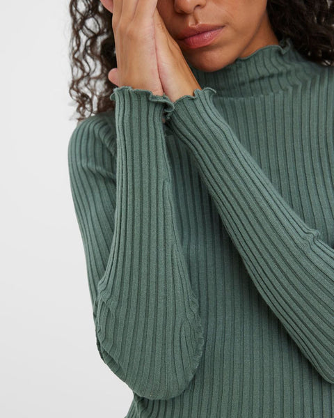 Women's ribbed knit essential designed with a modern slim fit and elegant neckline.