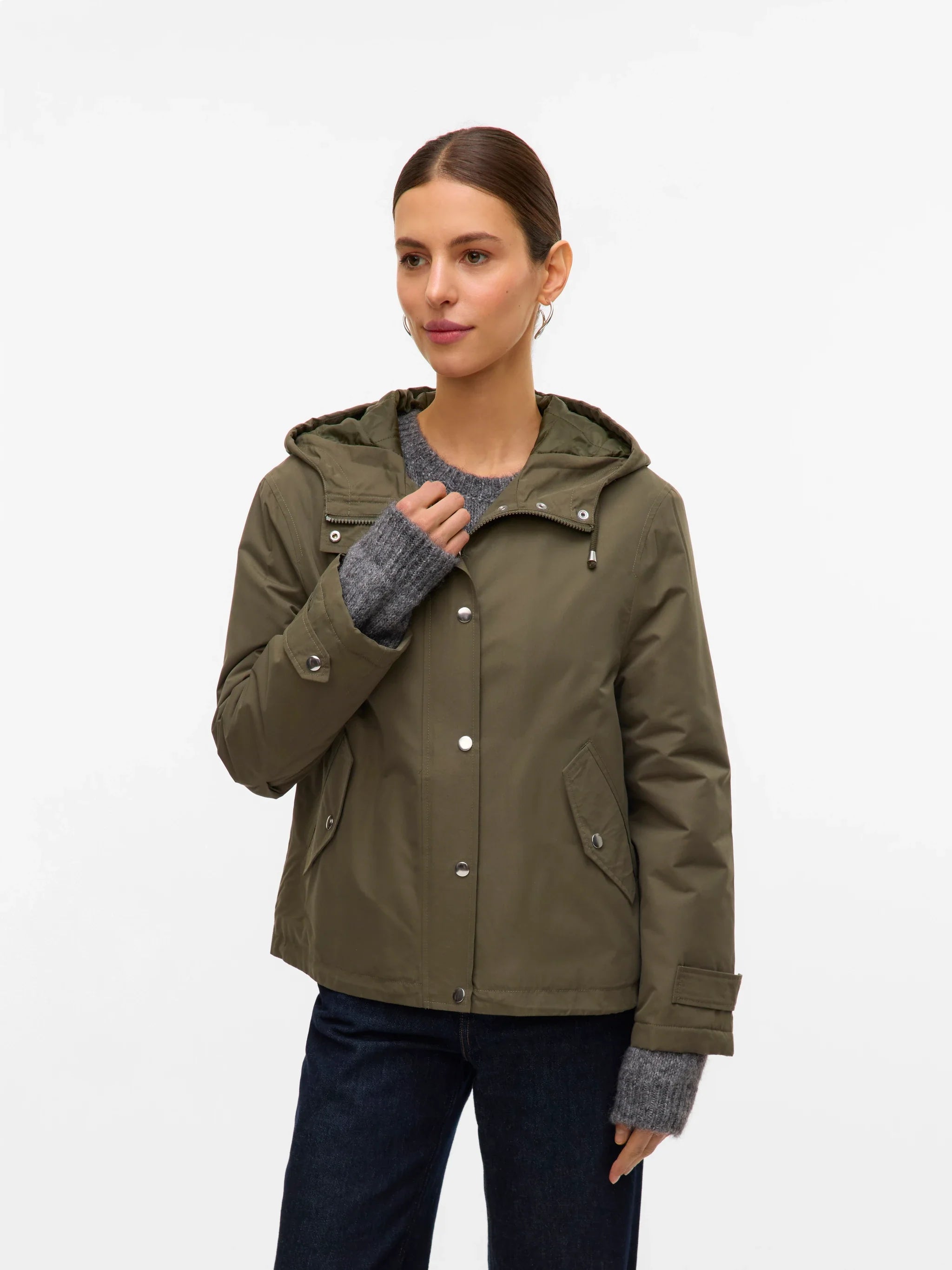Luxe casual parka jacket with functional pockets and contemporary city-ready styling.