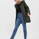 Urban commuter rain jacket with premium matte texture and elevated casualwear vibe
