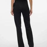 Stylish black wide leg slacks with timeless tailored fit and chic modern office-ready aesthetic.