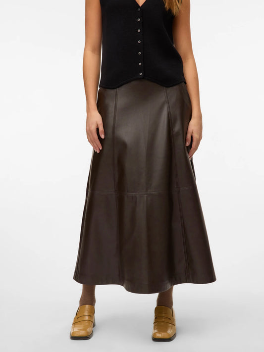 Olive Long Chocolate Skirt