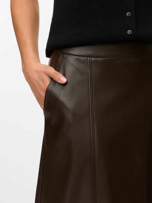 Olive Long Chocolate Skirt