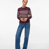 Sophisticated striped women’s sweater for polished off-duty dressing